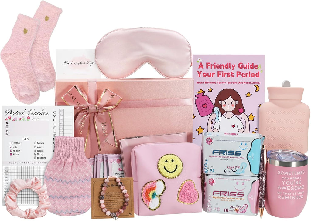 My First Period Kit for Girls 9-12 | 1st Period Gift Box | Period Starter Kit for Girls 10-12 | First Period Gifts for Girls | Period Emergency Kit for Girls