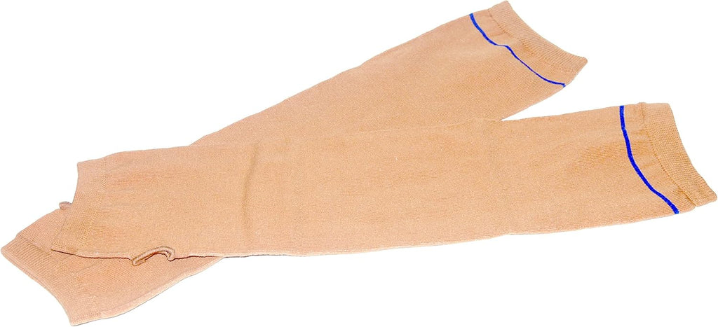 Skil-Care Geri-Sleeves Arm Protector, Light Tone, Large/Bariatric, 20" Length, Blue Stripe, Breathable Cotton-Lycra Blend, Thumbhole Design, Reusable and Launderable, 503357