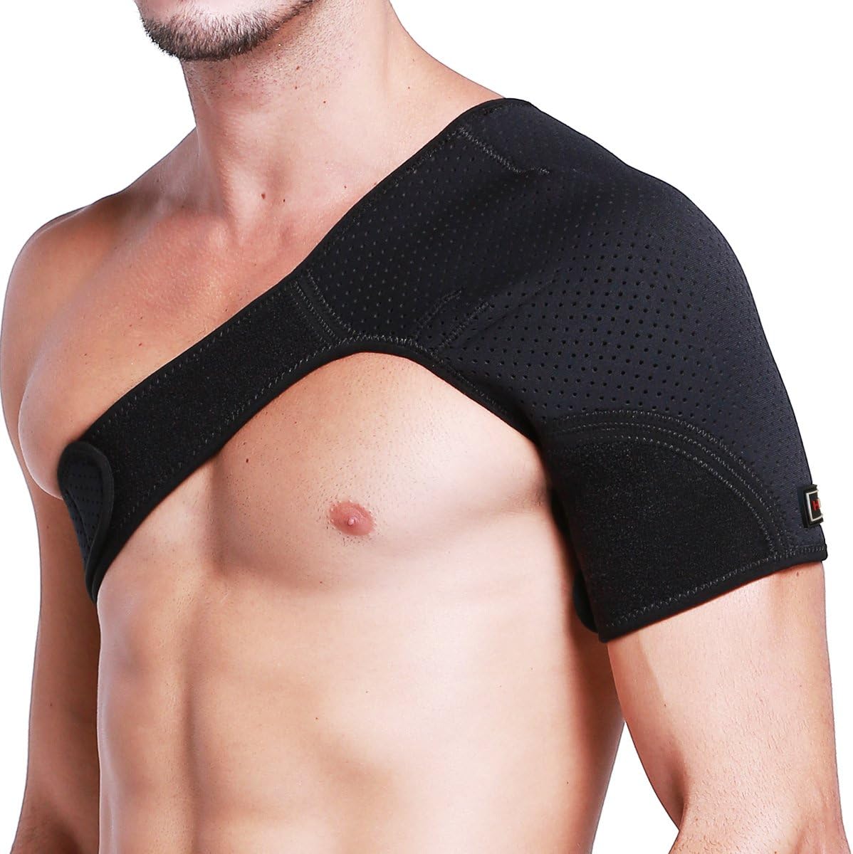 HUEGLO Shoulder Brace for Men and Women,Adjustable Shoulder Support for Torn Rotator Cuff,Shoulder Compression Sleeve for AC Joint Pain Relief,Dislocation, Bursitis,Large (Left)