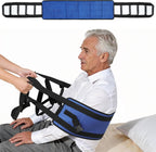 Rhino Valley Transfer Sling, Gait Belt with 10 Padded Handles, 9.7" Extra Wide Transfer Belt for Seniors, 330lbs Heavy Duty Lift Assist for Bed, Wheelchai,Non-Slip Nursing Belts Elderly, Injured, Blue