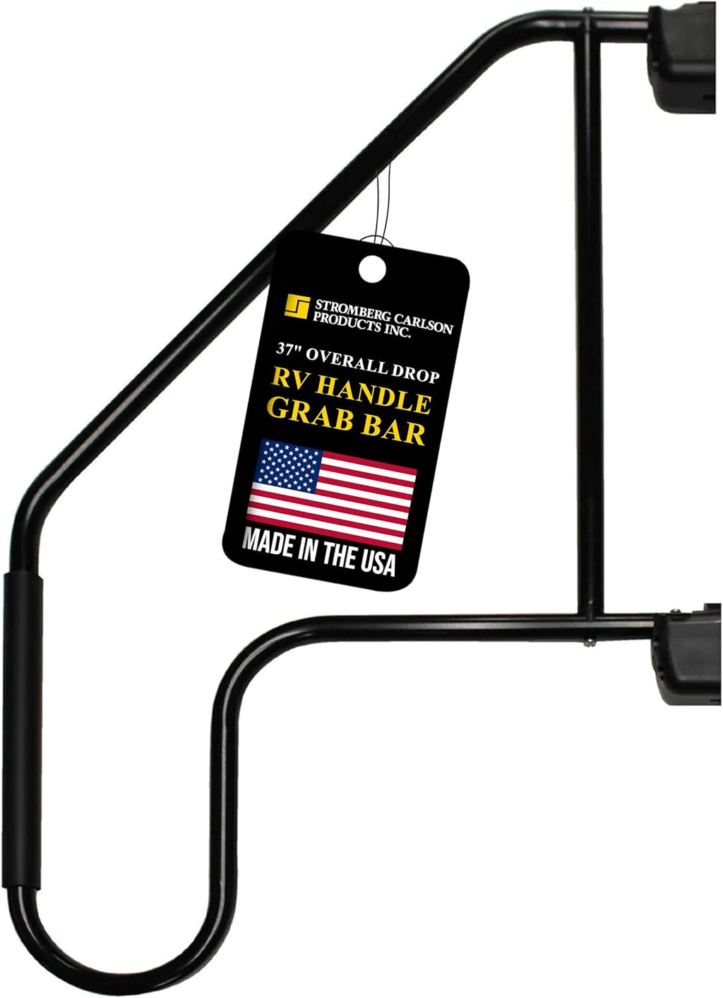 Stromberg Carlson AM-533 Lend-A-Hand Extended Assist Rail - RV Handrail, RV Handle Grab Bar by Door, Camper Hand Rail, RV Step Handrail, Trailer Door Handle, Grab Handle, 37" Overall Drop, Black