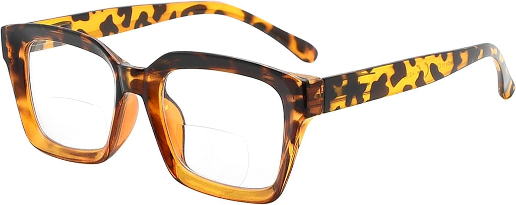 Eyekepper Bifocal Reading Glasses Women Stylish Bifocal Readers Clear Lens Oversize - Tortoise +1.00
