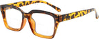 Eyekepper Bifocal Reading Glasses Women Stylish Bifocal Readers Clear Lens Oversize - Tortoise +1.50