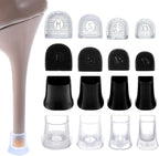 cobee 8 Pairs Heel Caps for High Heels, 4 Sizes Heel Stoppers Heel Protectors Anti-Slip Noise Reducing, Heel Replacement Tips Black and Transparent for Women Wedding, Grass, Wetlands Outdoor Events