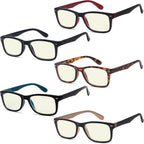 Eyekepper 5-Pack Computer Glasses,UV Protection, Anti Glare,Anti-Reflective Computer Eyeglasses (All with Yellow Tinted Lenses)+2.25