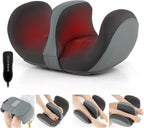 Giantex Foot Massager with Heat, Calf Massager with 3 Massage Intensity, Vibration, Detachable Middle Sponge, Shiatsu Kneading Electric Massager for Thigh, Arm, Waist Relax, Gifts for Women/Men (Grey)
