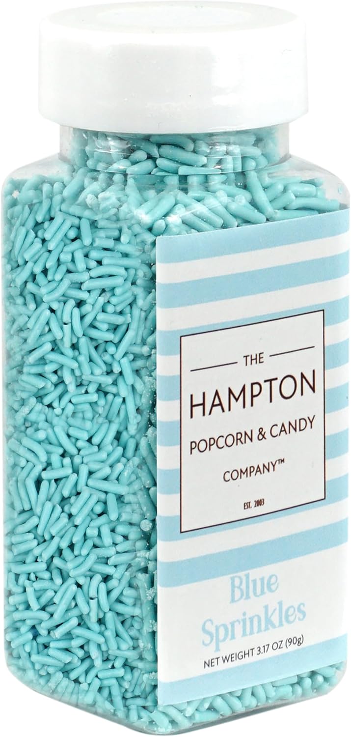 Blue Sprinkles Jimmies 3.17 oz, Sprinkles For Cake Decorating, Cake Sprinkles, Sprinkles For Baking, Ice Cream & More, The Hampton Candy Company
