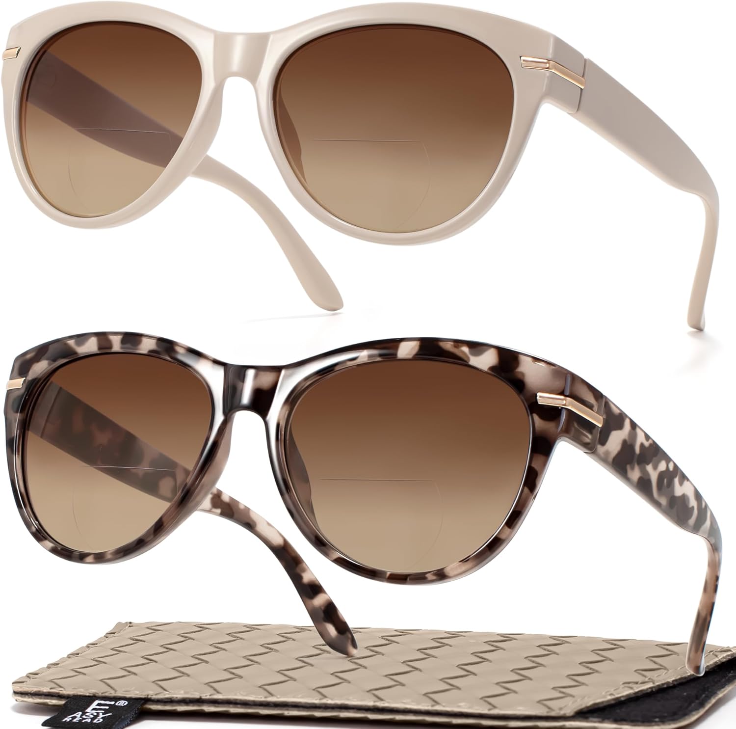 EASY READ 2 Pack Bifocal Reading Sunglasses for Women,Trendy Sunglasses Readers UV400 Protection