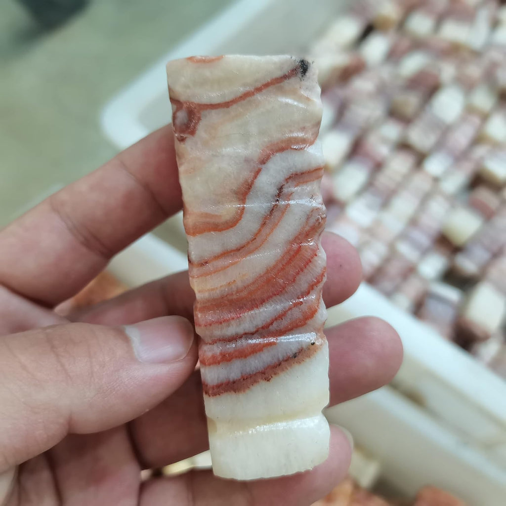 Meditation Home Decor, 7-8cm 5pcs Natural Quartz Stone Meat Stones Pork Belly Bacon Stone Collection Gift Gifts,Natural Crystal (Size : 1pcs)