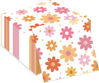 60 PCS Daisy Paper Napkins Groovy Daisy Boho Dinner Napkins Disposable Flower Decorative Party Napkin for Baby Shower Birthday Wedding Seasonal Holiday Party Supplies