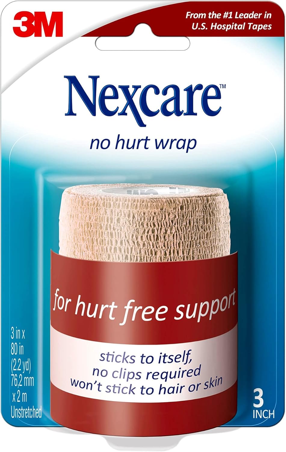 Nexcare No Hurt Wrap, 1 Each (Pack of 4)