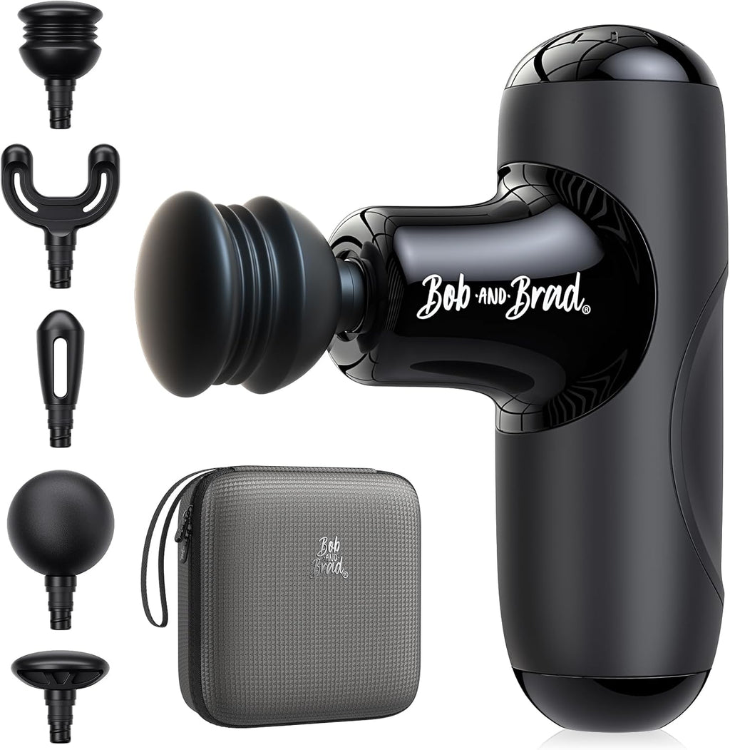 BOB AND BRAD Q2 Mini Massage Gun, Pocket-Sized Deep Tissue Massager Gun, Portable Percussion Muscle Massager Gun, Ultra Small & Quiet Muscle Massage Gun for Muscle Recovery with Carry Case