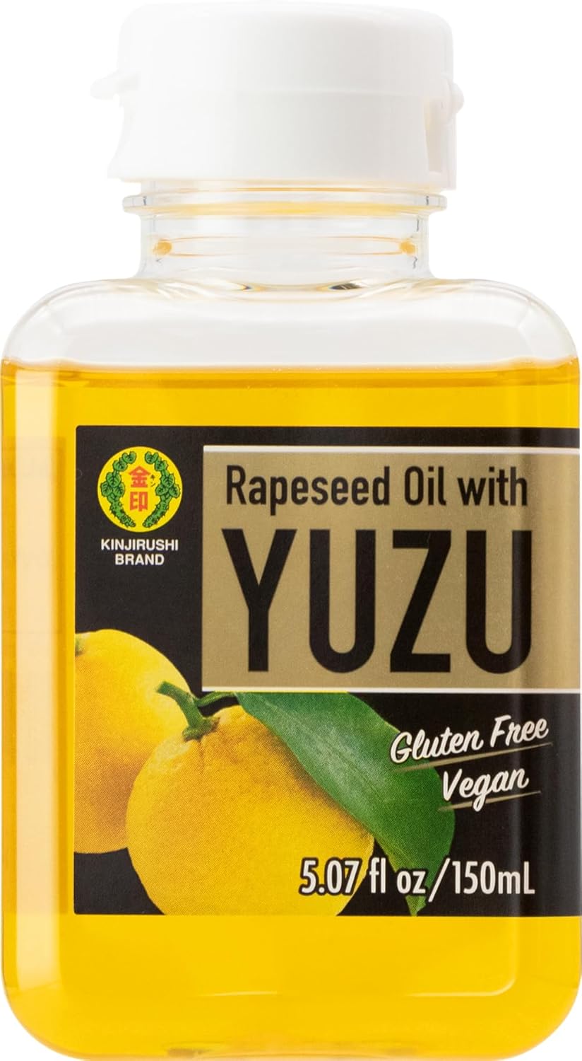 Kinjirushi Gourmet Yuzu Flavored Oil (Rapeseed Oil) (5.07 oz) Cooking, Ponzu Sauce, Ramen, Poke, Dressings, Carpaccio, Sashimi, Sushi, Yuzu Extract, Sauce