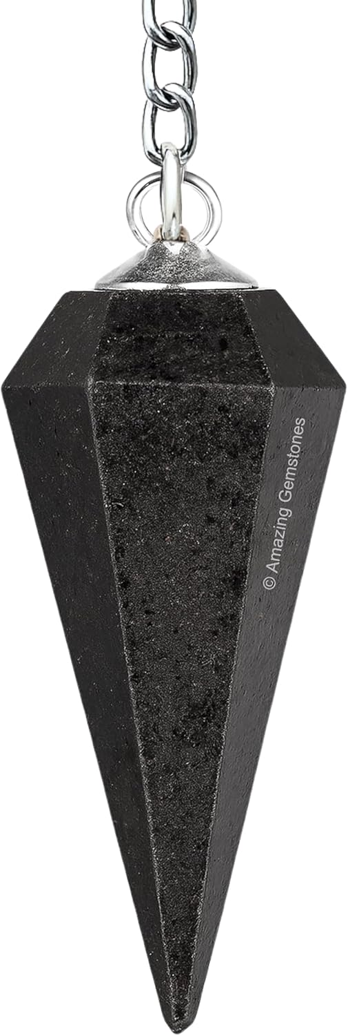 Amazing Gemstone Black Tourmaline Crystal Pendulum for Divination - Certified Dowsing Crystals and Healing Stones for Chakra Balancing and Meditation - Enhance Reiki Spiritual Growth