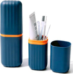 Toothbrush Travel Case, 2-in-1 Dustproof Travel Toothbrush Holder with Mouthwash Cup, Travel Essential Toothpaste and Toothbrush Container for Traveling Camping Business Trip School Bathroom