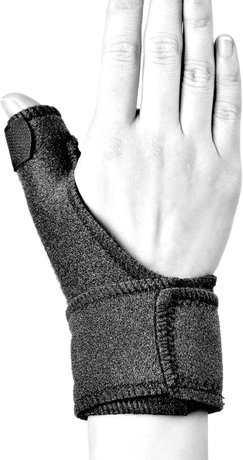 VIDECOR Sports Medicine Reversible Adjust-to-Fit Thumb Stabilizer, Thumb Splint & Wrist Brace - Thumb Stabilizer & Wrist Support for Tendonitis Pain, Arthritis,Black