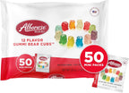 Albanese World's Best 12 Flavor Gummi Bear Cubs | 50-0.5oz Snack Packs of Candy | Miniature, Individually Wrapped, Soft Gummy |Cherry, Blue Raspberry, and More | Perfect for Kid's Classroom Parties