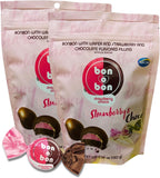 Bon O Bon Strawberry & Chocolate Truffles - Pack of 2 Chocolate Covered With Creamy Strawberry Filling - 5.29 oz. By Lyza's Sweets & Treats