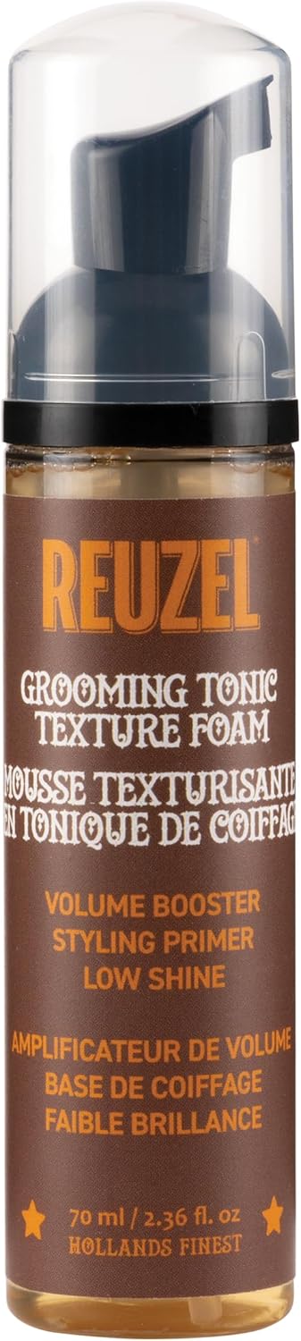 REUZEL Grooming Tonic Texture Foam, Styling Booster with Low Shine and Great Styling Power - 2.36 fl. oz