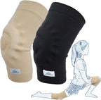 SKATINGSPIRIT Gel Knee Pads (1 Pair), Cushion and Support Knee Cap for Dancing Figure Skating Gymnastic, Youth and Adult (Black Medium)