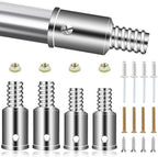 Universal Threaded Tip Replacement,Ultra Threaded Tip Repair Kit Metal Threaded Handle Tips for 0.8"/1" Wood or Metal Poles Handle Extension Pole Adapter for Mop,Broom,Household Cleaning Tools - 4 Set