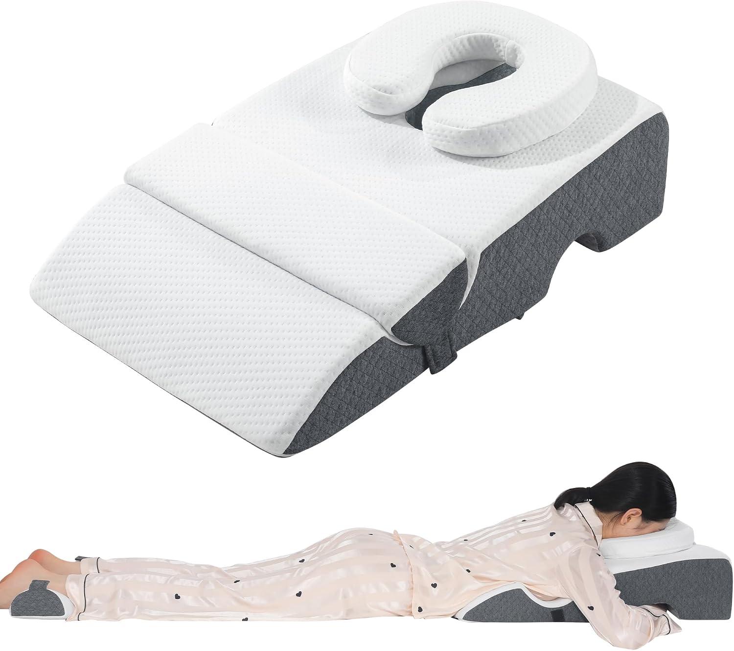 ROYALAY Face Down Pillow for Massage, Memory Foam Breast Pillow for Massage, Stomach Sleeping Pillow with Non-Slip Bottom for Eye Surgery Recovery, BBL, GERD