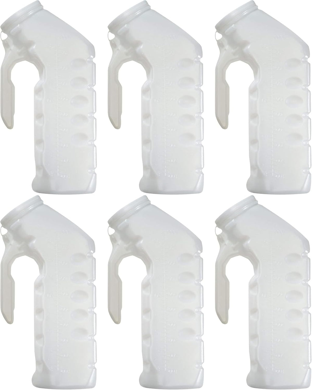 Male Urinal Splash Proof Lid - 32oz/1000ml - Pack of 6 - Portable Pee Bottles for Men, Portable Urinal for Car, Elderly & Incontinence
