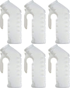 Male Urinal Splash Proof Lid - 32oz/1000ml - Pack of 6 - Portable Pee Bottles for Men, Portable Urinal for Car, Elderly & Incontinence