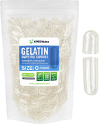 XPRS Nutra Size 0 Clear Empty Gelatin Capsules 1000 Count - Kosher and Halal - Pure Gelatin Pill Capsule - DIY Powder Filling - Fillable Gel Caps Pills for Do It Yourself Supplements