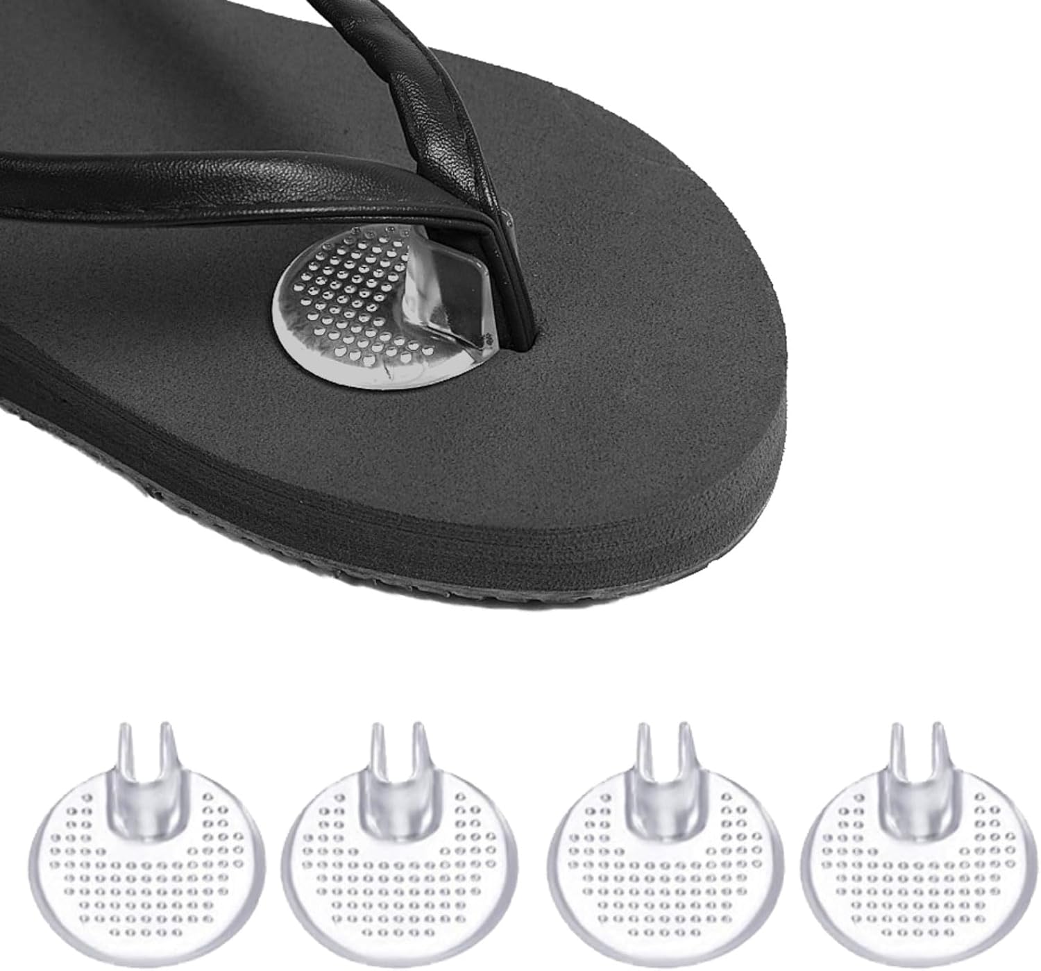 2 Pairs Silicone Thong Sandal Toe Protectors Flip Flop Gel Toe Guards Cushion Pain Prevention and Non-Slip Cushions Between Toe for Sandals Clear