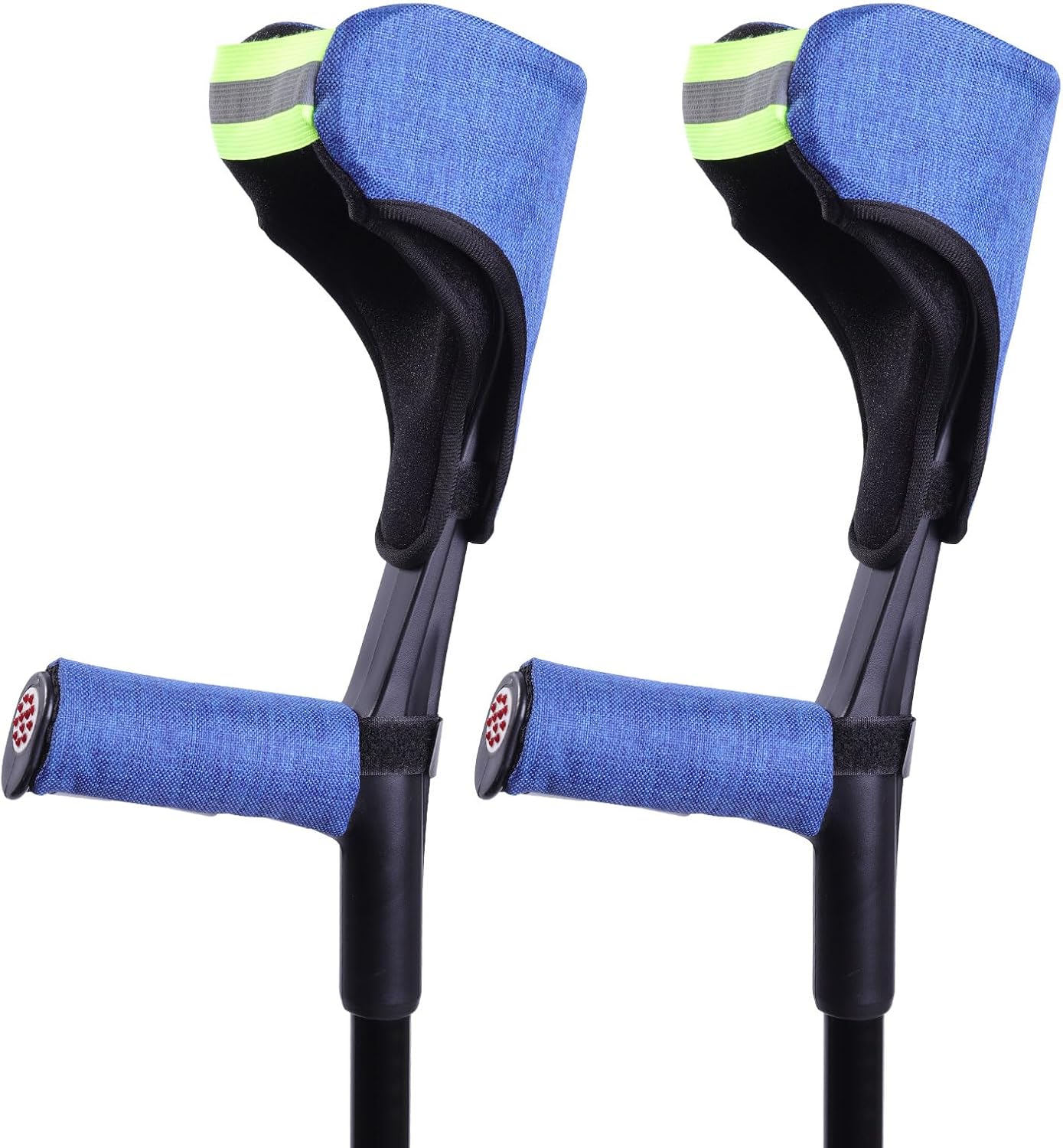 Forearm Crutch Pads and Hand Grip Covers for Open Cuff Crutches Forearm Crutches Accessories,Moisture Wicking Breathable Forearm Crutch Covers with Elastic Strap Increases Walking Comfort (Blue)