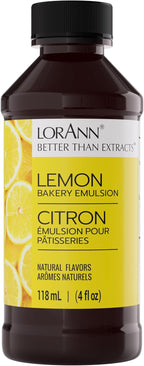 Lorann Oils Lemon Bakery Emulsion: Tangy Lemon Essence, Perfect for Amplifying Citrus Tones in Cakes, Cookies & Desserts, Gluten-Free, Keto-Friendly, Lemon Extract Alternative Essential for Your Kitchen