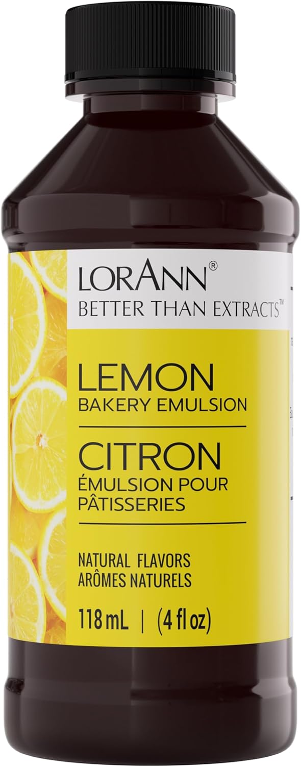 Lorann Oils Lemon Bakery Emulsion: Tangy Lemon Essence, Perfect for Amplifying Citrus Tones in Cakes, Cookies & Desserts, Gluten-Free, Keto-Friendly, Lemon Extract Alternative Essential for Your Kitchen