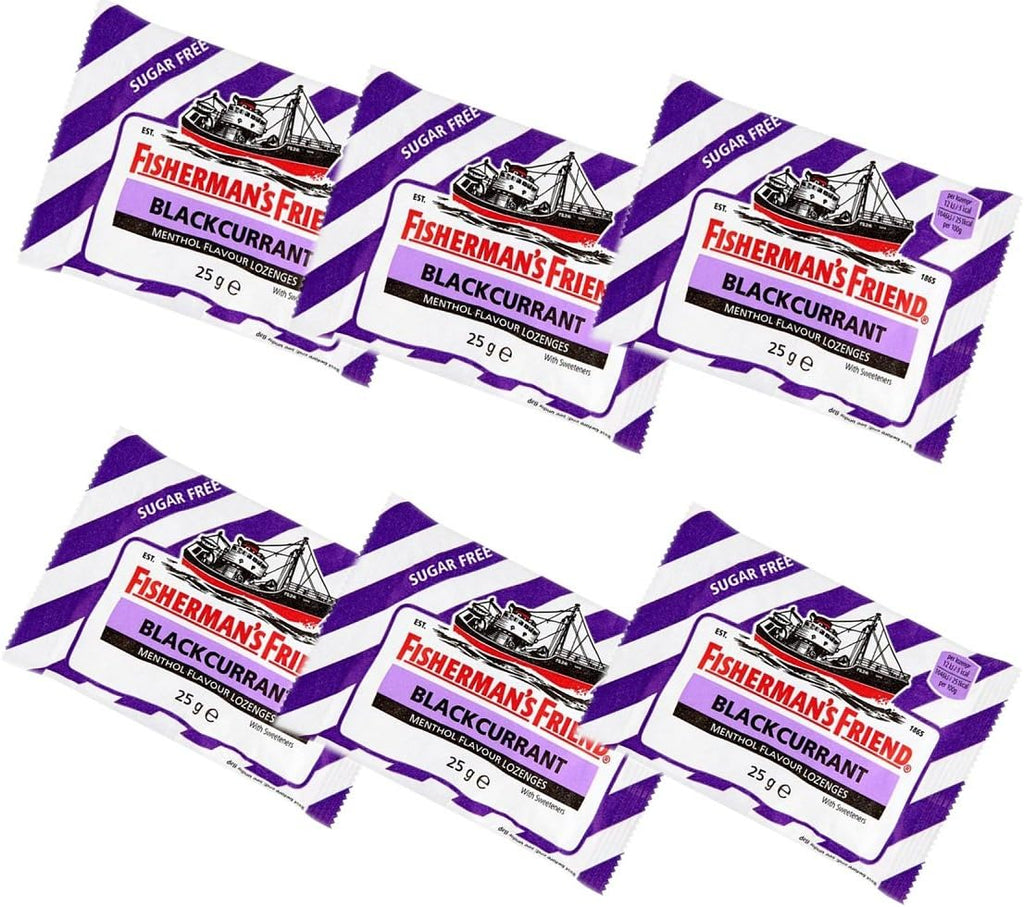 Fishermans Friend Blackcurrant Flavour Lozenges With Sweeteners 25G-Pack-Of-6