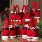 MSQ 10PCS Christmas Decorations Gift Bags Candy Bags Santa Pants Style Lovely Treat Bags Best for Wedding Holiday New Year Holiday Gift- Small Size(More Options)