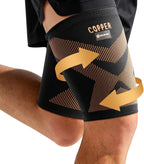 Copper-Infused Thigh Compression Sleeves 1 Pair [Upgrade Medical-Grade & Anti-Slip] Hamstring Compression Sleeves for Workouts, Sports Recovery and Quad & Groin Support, Breathable Upper Leg Sleeve for Women & Men - M