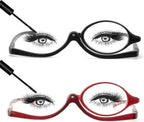 JM 2 Pairs Makeup Reading Glasses Magnifying Flip Down Cosmetic Readers for Women with Spring Hinge +2.0