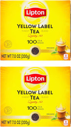 Lipton Yellow Label International Blend | Black Tea | Premium Tea | Lipton Tea Bags | 200 Grams (Pack of 2)
