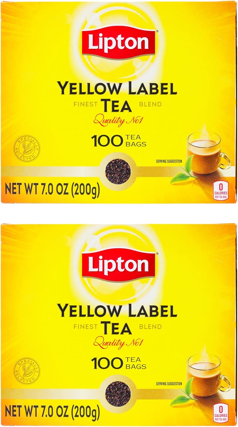 Lipton Yellow Label International Blend | Black Tea | Premium Tea | Lipton Tea Bags | 200 Grams (Pack of 2)