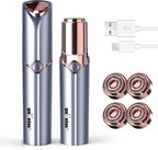 Facial Hair Removal for Women, GURELAX Hair Remover for Face, Painless Hair Removal Device, Face Shavers for Chin Upper Lip -Included 4 x Replacement Heads