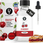 Dolce Flav Natural Cherry Extract – 2 oz Water-Soluble Pure Cherry Flavoring Drops for Baking, Drinks & Desserts | Highly Concentrated | Sugar Free | Allergen Free | Made in USA