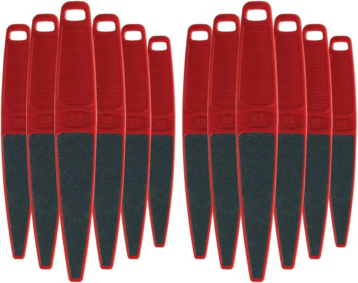 ForPro Red Panda Foot File, 60/100 Grit, Double-Sided Pedicure File for Feet and Heels, 10.5” L (Pack of 12)