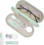Eyeglass Case Double Sided Travel Size Cute Portable Contact Lens Box 2 in 1 Multifunction With Tool for Daily Outdoor Office
