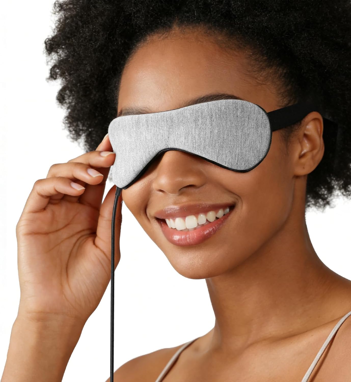 Heated Eye Mask – Warm Compress for Dry Eyes, USB Electric Heating Pad for Stye & Chalazion Eye Treatment, Eye Sleep Mask for Dark Circles and Puffiness Relief (Heather Gray)