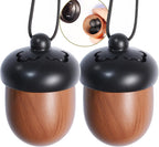 Jingzan 2 Pack Essential Oil Car Diffuser, Wooden Acorn Decor Cute Car Air Freshener, Hanging Car Decoration Aromatherapy Wood Diffuser (2)