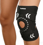 Knee Support Brace for Women Men-Knee Brace for Meniscus Tear-Adjustable Patella Knee Brace with Side Stabilizers-Arthritis Pain, Knee Pain, Injury Recovery, Sports, Running, Working Out, Black