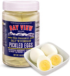 Bay View Pickled Eggs, No Artificial Ingredients, Gluten Free, 0g Sugar, 6g Protein, Fresh Grade A Eggs, Boiled and Peeled (16oz, Salt 'N Vinegar)