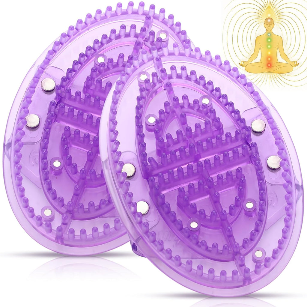 2 Pcs Meridian Massage Brush Magnetic Full Body Meridian Brush Beauty Salon Massage Tools for Full Body SPA Massager Relaxation (Purple)