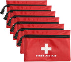 6 Pack Empty First Aid Bag, Mini Travel Empty First Aid Kit Pouch Bag for Emergency at Home, Office, Car, Outdoors, Boat, Camping, Hiking(Bag Only)