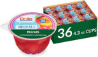 Dole Fruit Bowls Peaches in Strawberry Flavored Gel Snacks, 4.3oz 36 Total Cups, Gluten & Dairy Free, Bulk Lunch Snacks for Kids & Adults